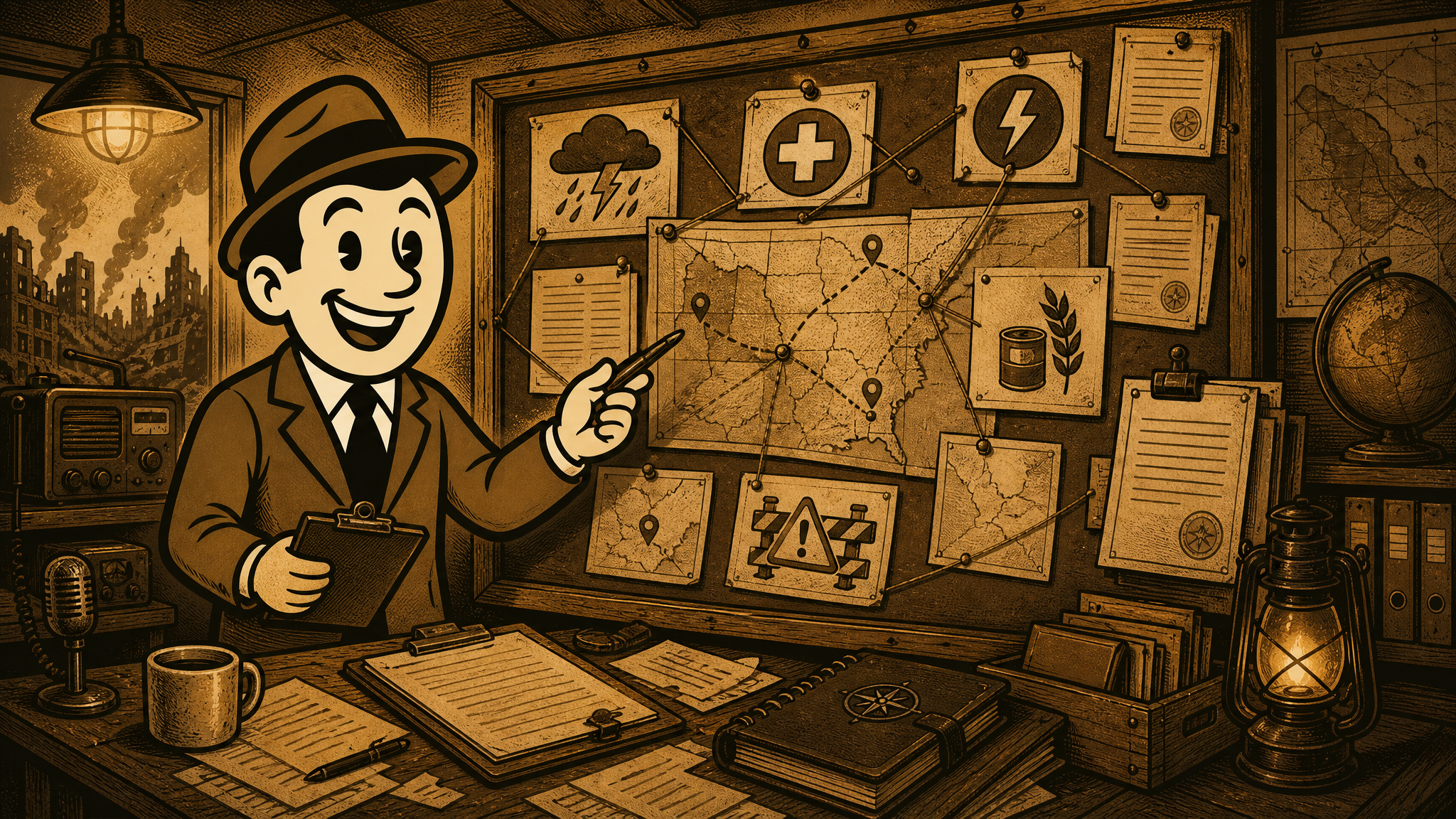 Defeat History field guide host helping a family compare verified current event signals, check sources, and choose calm household actions.